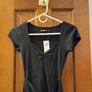 Abercrombie & Fitch Black Ribbed Mini Dress